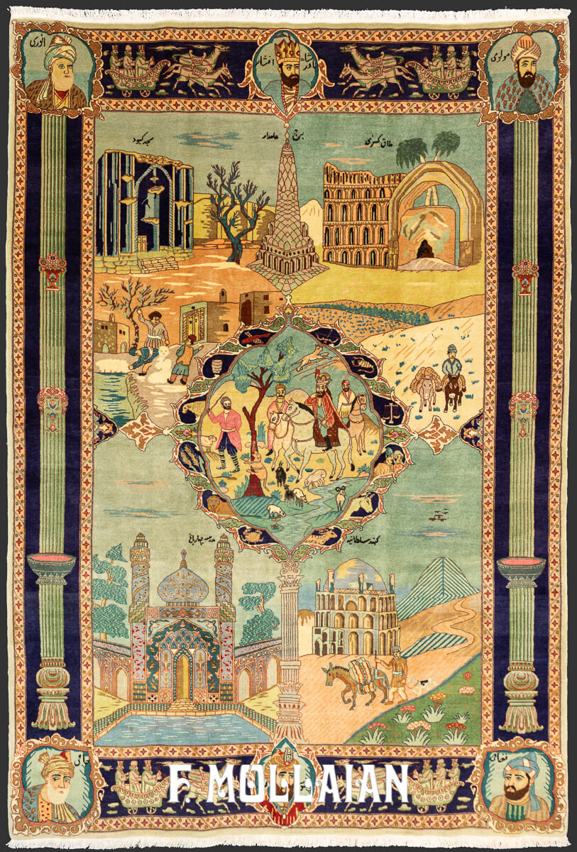 Tapis Persan Tabriz Figuratif n°:712565